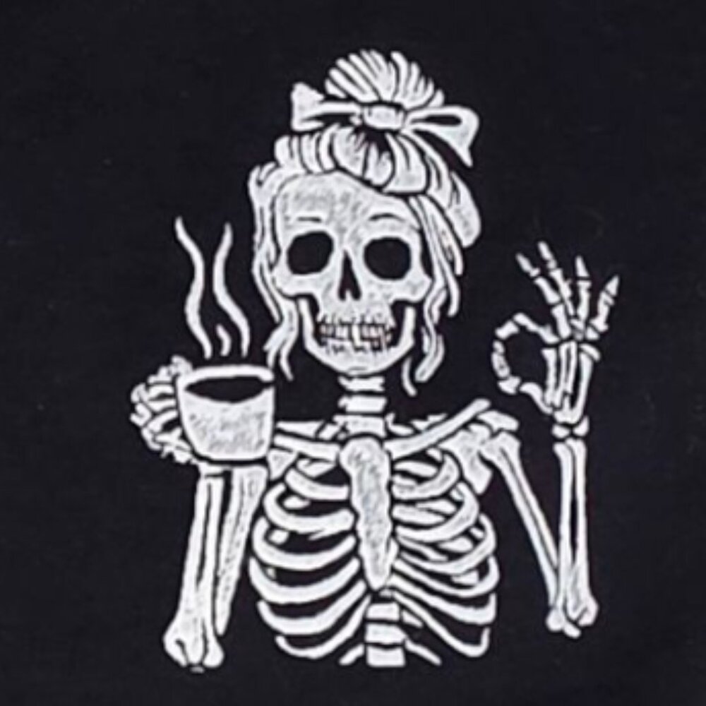 Embroidered Skeleton Crewneck Sweatshirt Fall, Halloween and Year Round Style - Picture 2 of 4